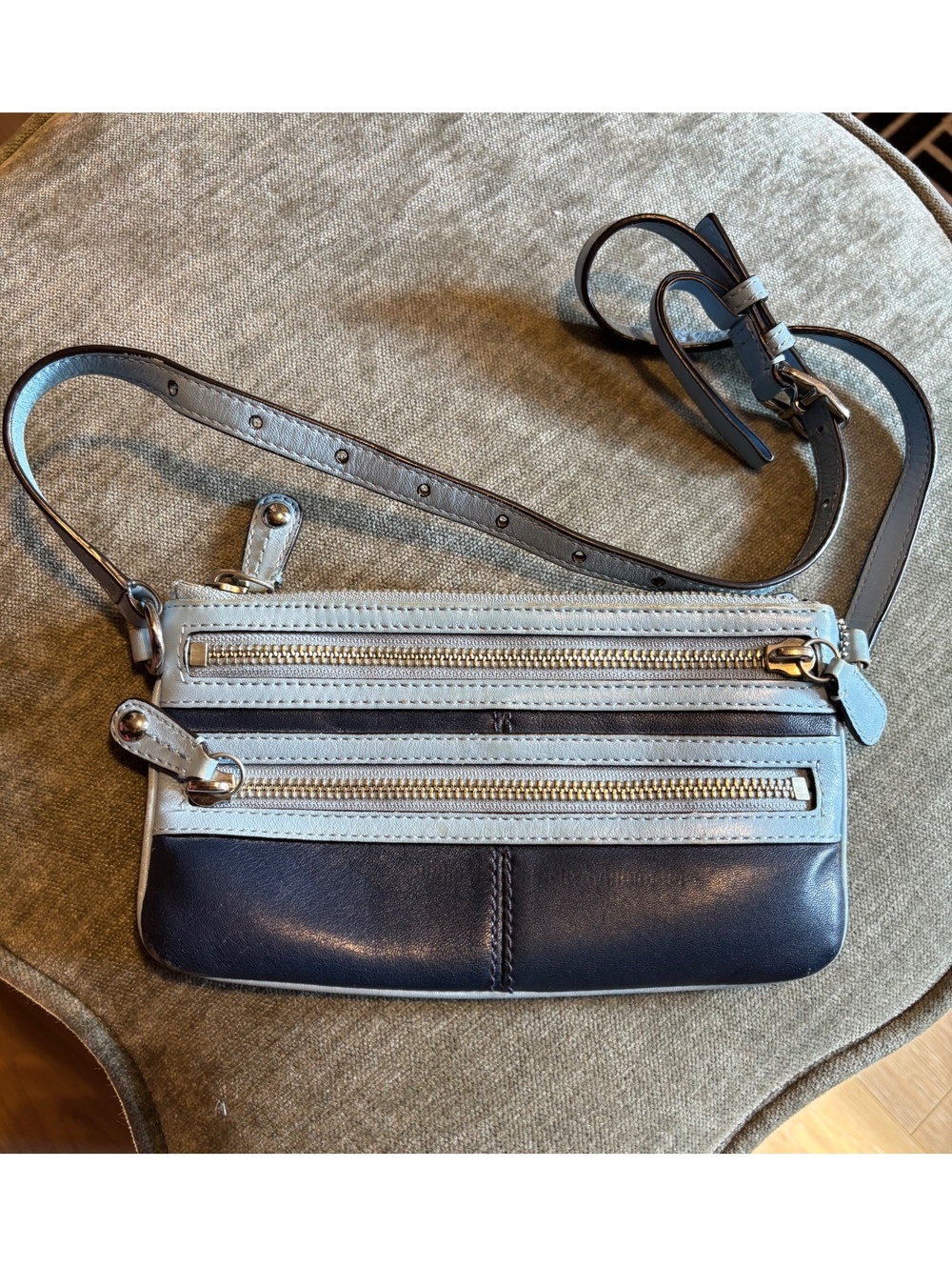 Coach Two-Toned Blue Mini Shoulder Bag